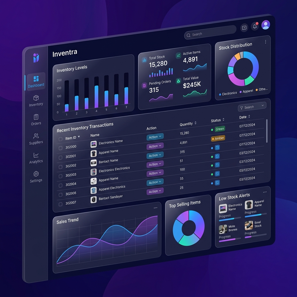 Inventra Premium Dashboard Mockup